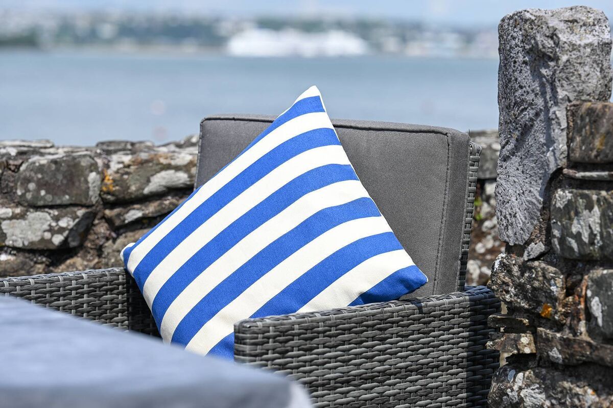 A coastal theme cushion. A coastal theme cushion.