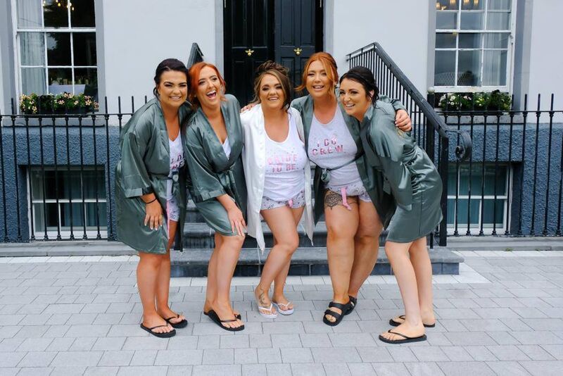 The bride with her maid of honour and bridesmaids.