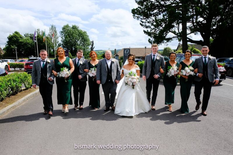 The couple with their wedding party, some of whom had travelled from very far afield for the couple’s special day.