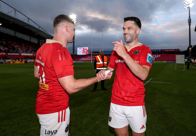 Munster’s Shane Daly and Conor Murray celebrate winning last week. Picture: INPHO/Dan Sheridan Munster’s Shane Daly and Conor Murray celebrate winning last week. Picture: INPHO/Dan Sheridan