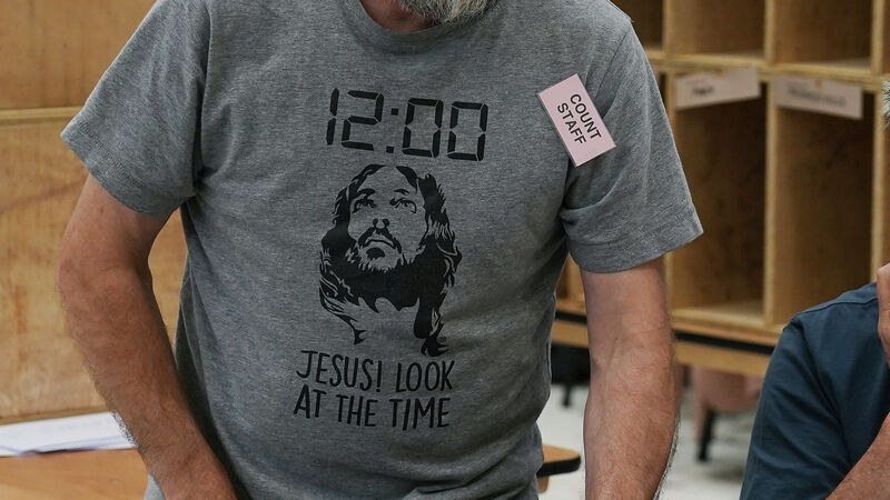 ‘Some craic’: Novelty t-shirts brighten up long days at Cork count centre ‘Some craic’: Novelty t-shirts brighten up long days at Cork count centre