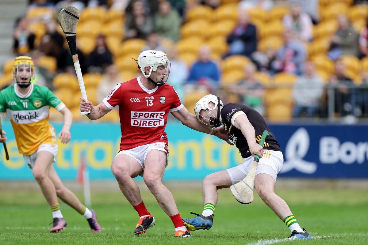 Offaly vs Cork: Offaly goalkeeper Mark Troy and Patrick Horgan of Cork