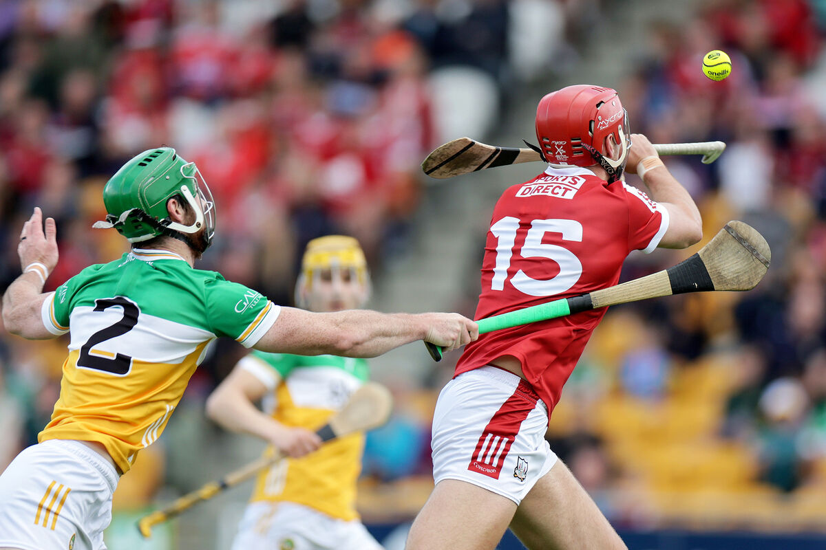 Brian Hayes scores Cork's first goal. Picture: Inpho/Laszlo Geczo