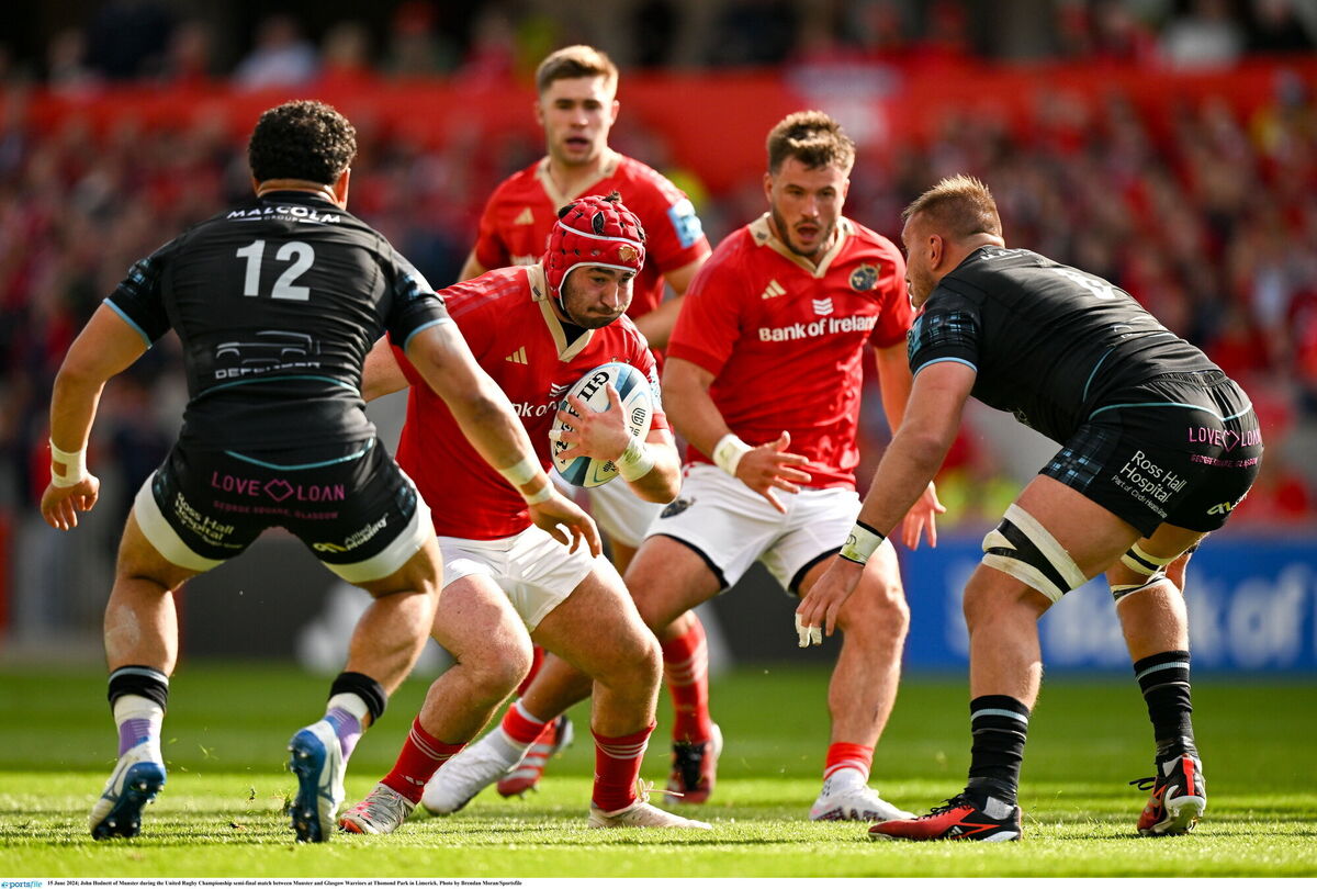 John Hodnett of Munster during the United Rugby Championship semi-final match between Munster and Glasgow Warriors at Thomond Park in Limerick. Photo by Brendan Moran/Sportsfile