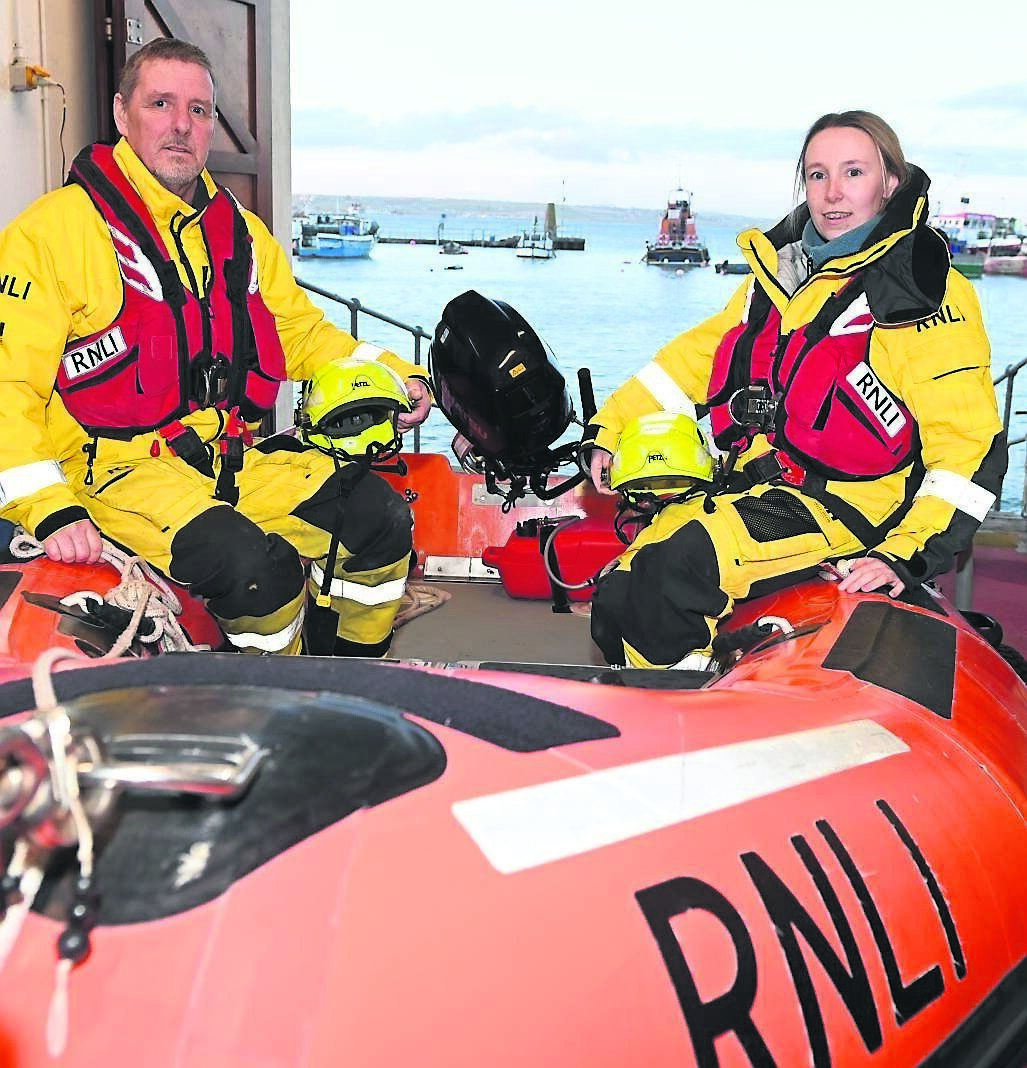 Eolan Walsh, Coxswain, and Sile Scanlon, RNLI volunteer, at Ballycotton RNLI. Sile decided to join up when she had to be rescued by the RNLI herself. Picture: Eddie O’Hare Eolan Walsh, Coxswain, and Sile Scanlon, RNLI volunteer, at Ballycotton RNLI. Sile decided to join up when she had to be rescued by the RNLI herself. Picture: Eddie O’Hare
