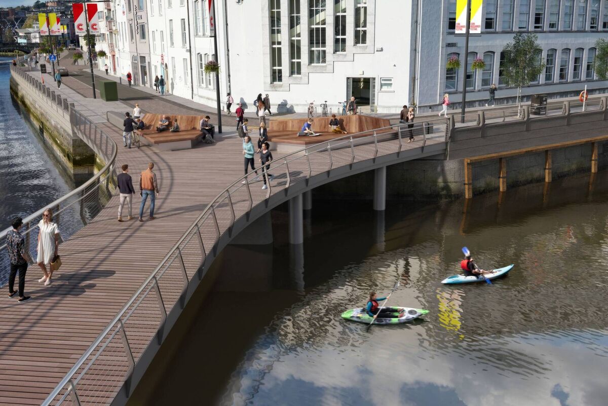 Image of Trinity Bridge as part of Morrison's Island Public Realm and Flood Defence Scheme. Image of Trinity Bridge as part of Morrison's Island Public Realm and Flood Defence Scheme.
