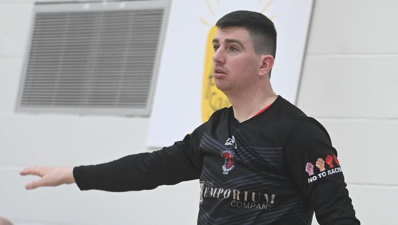 Ciaran O'Sullivan, Player/coach for Emporium Cork Basketball (Ballincollig) vs Garveys Tralee Warriors in Super League Basketball at Ballincollig Community School. 