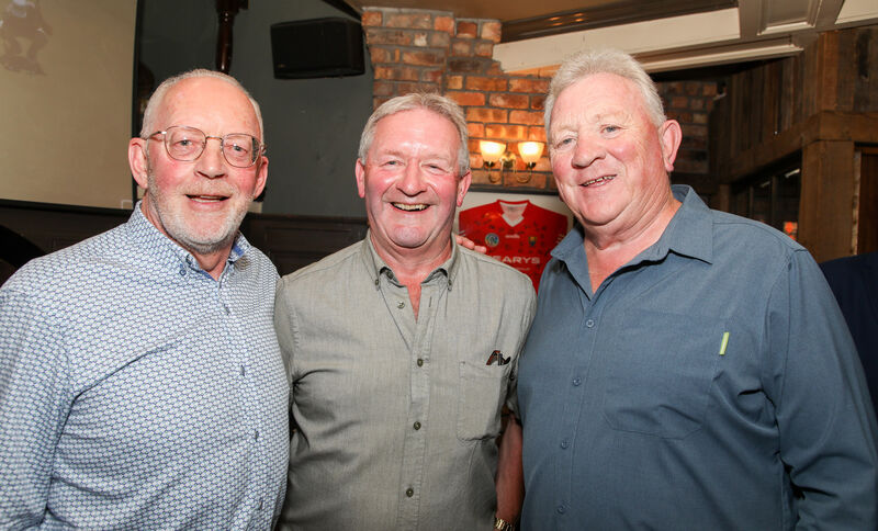 Ger McEvoy, Bernard Condon and Johnny Crowley at the 50th anniversary reunion of the Farranferris Dr Harty Cup-winning team of 1974. Picture: David Creedon