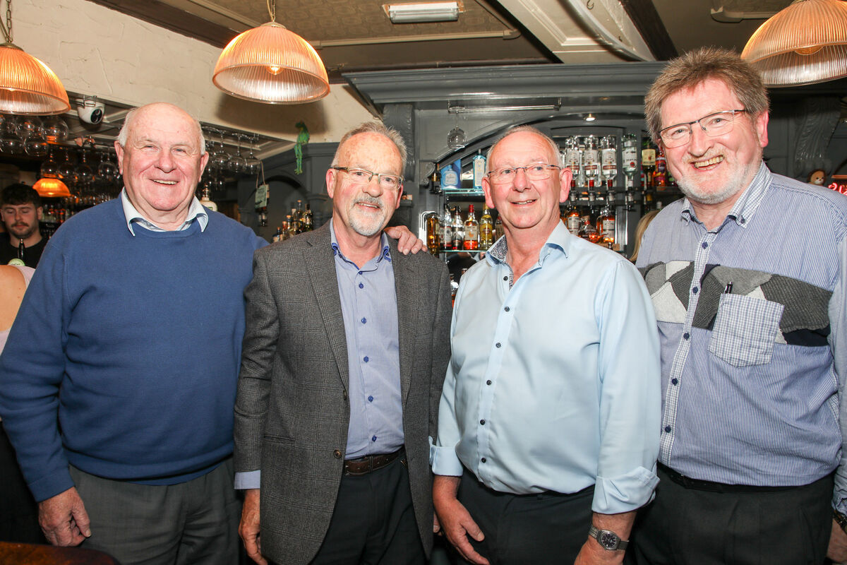 Brendan Daly, Patrick Hayes, Ted Murphy and Tim Cashman at the Farranferris Dr Harty Cup reunion. Picture: David Creedon Brendan Daly, Patrick Hayes, Ted Murphy and Tim Cashman at the Farranferris Dr Harty Cup reunion. Picture: David Creedon