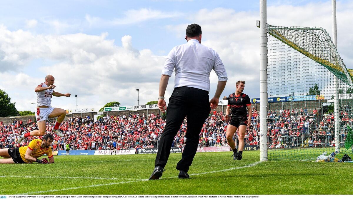 Cork's Brian O'Driscoll scores a goal against Louth in Navan last year. Picture: Seb Daly/Sportsfile