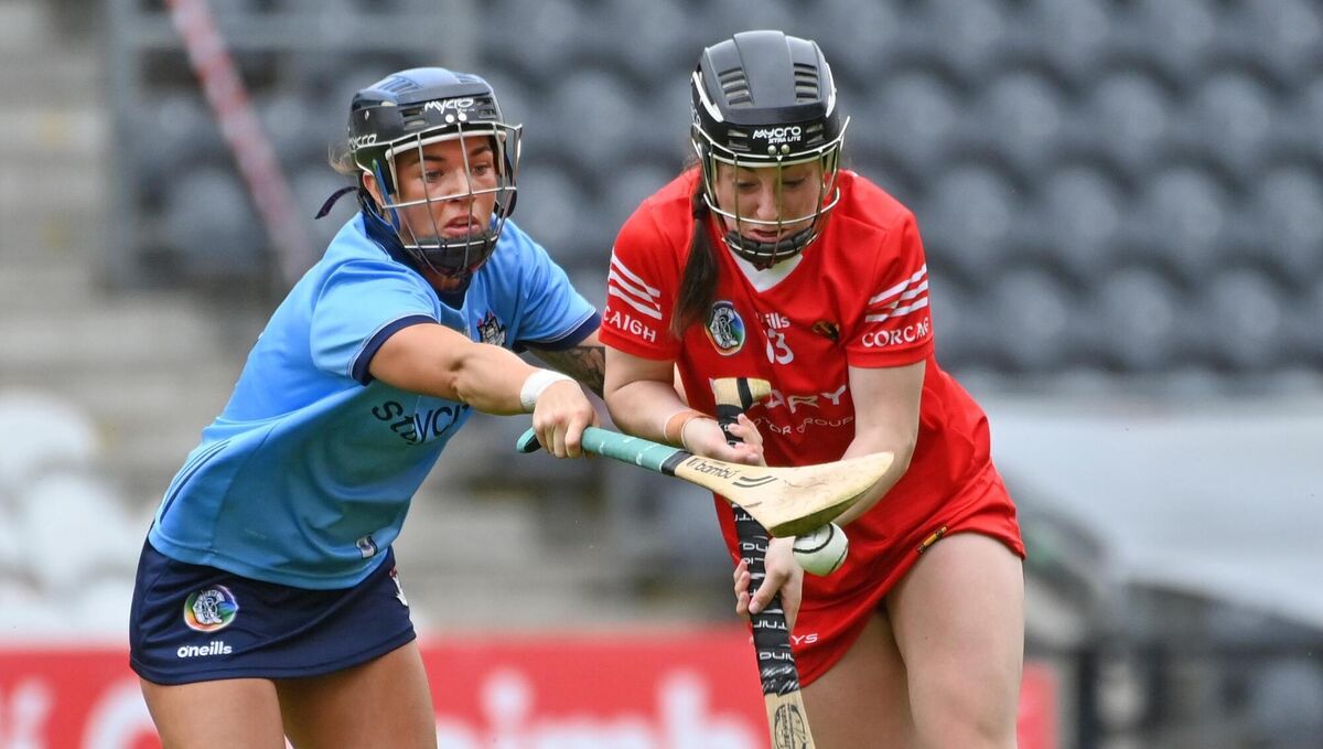 Cork's Amy O'Connor is tackled by Dublin's Emma O'Byrne during their Glen Dimplex All-Ireland senior camogie championship at SuperValu Páirc Uí Chaoimh. The Cork star hit an impressive 2-7 against the Dubs: Picture: Eddie O'Hare