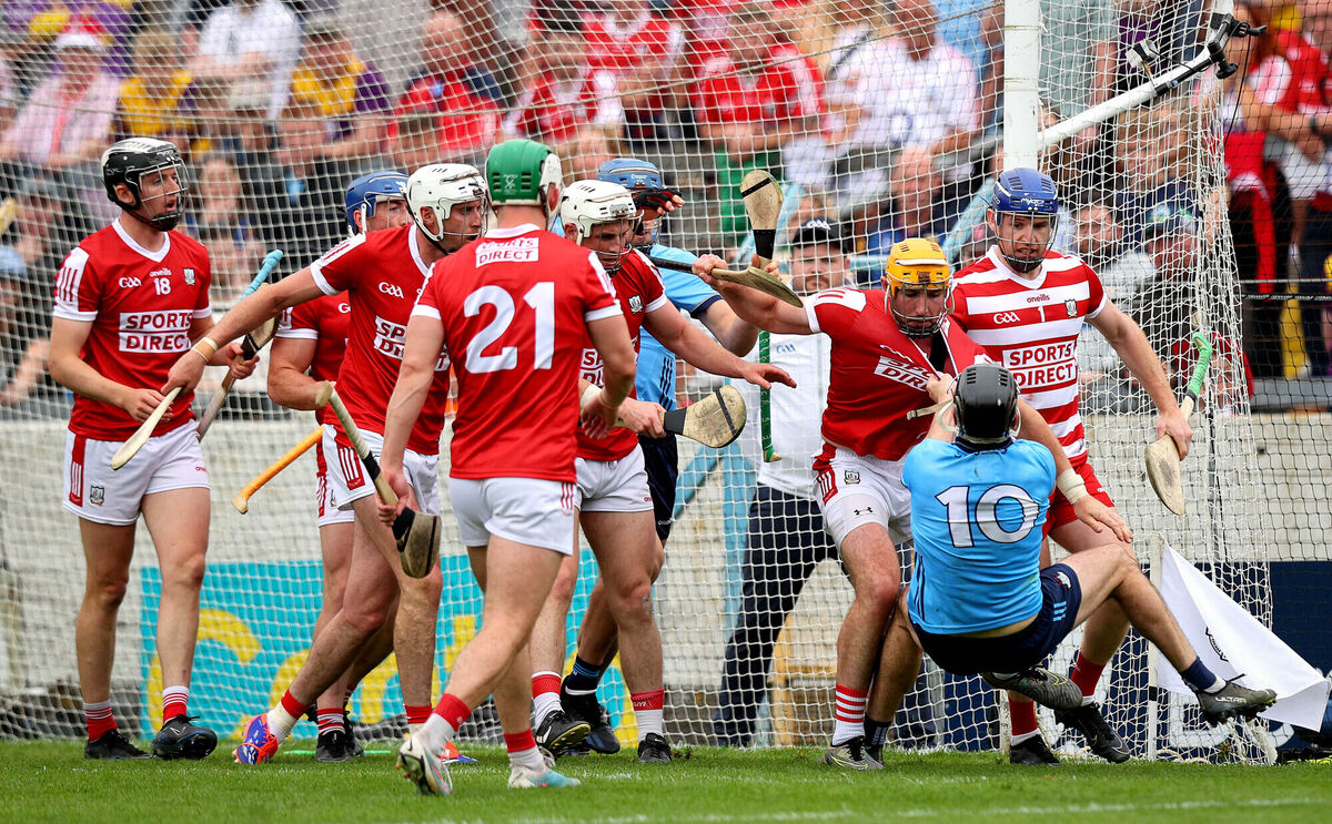 Tempers flare between Cork and Dublin. Picture: INPHO/Ryan Byrne