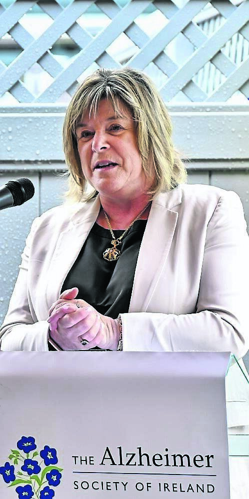 Minister Mary Butler giving a speech at the opening of the new garden and activity lodge at Bessboro Minister Mary Butler giving a speech at the opening of the new garden and activity lodge at Bessboro