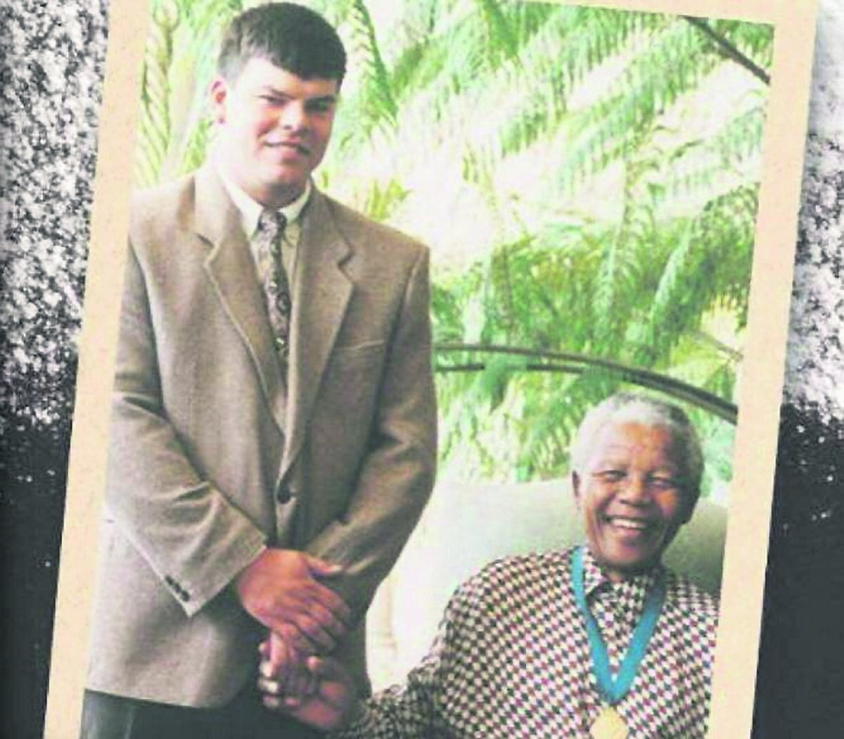 Brett Ladds with Nelson Mandela. Brett Ladds with Nelson Mandela.
