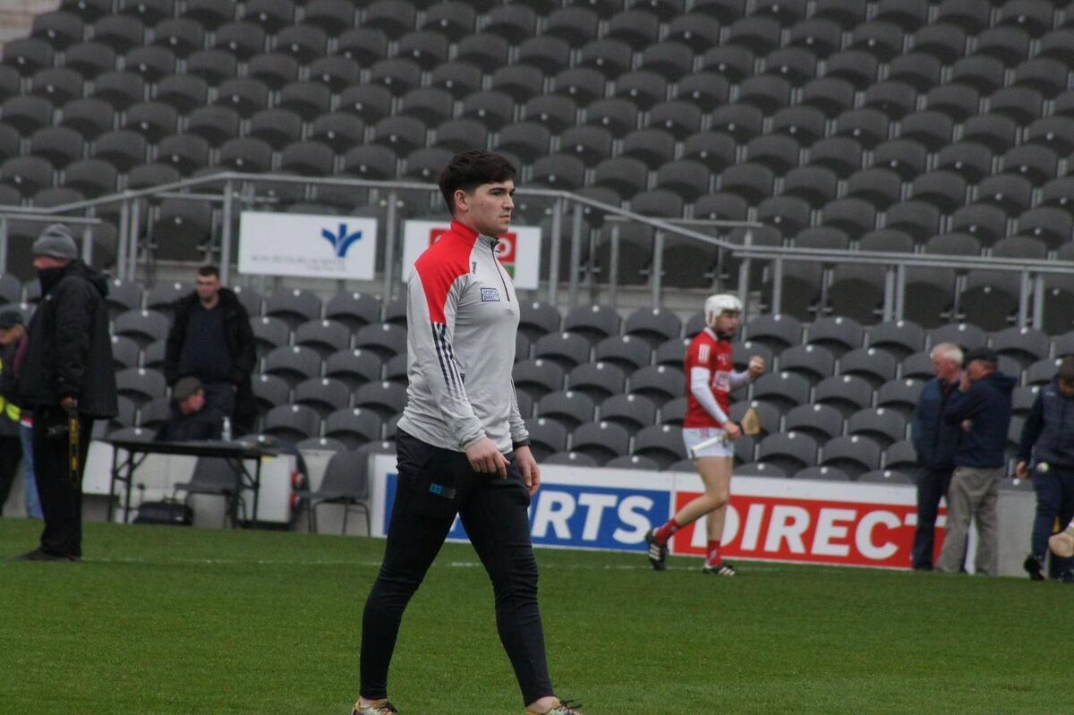 Eddie O'Sullivan while he was S&amp;C coach of the Cork minor hurlers for the 2023 season.