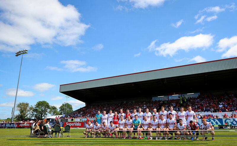 Cork take the team photo before the game against Louth. Picture: INPHO/Ryan Byrne