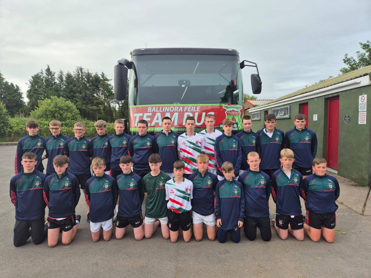 The Ballinora Féile hurling team before they left for Clare.