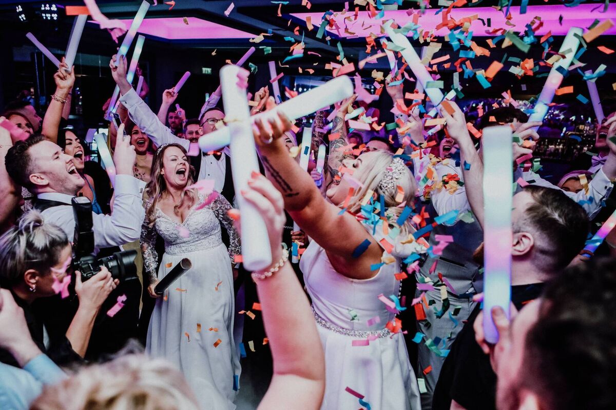 On the dance floor. On the dance floor.
