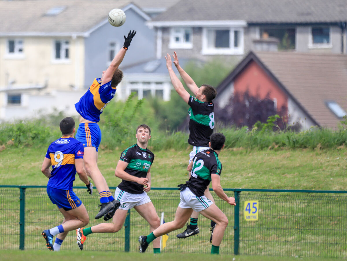  Action from Carrigaline and Nemo Rangers Division 1 FL meeting in May. Picture: David Creedon