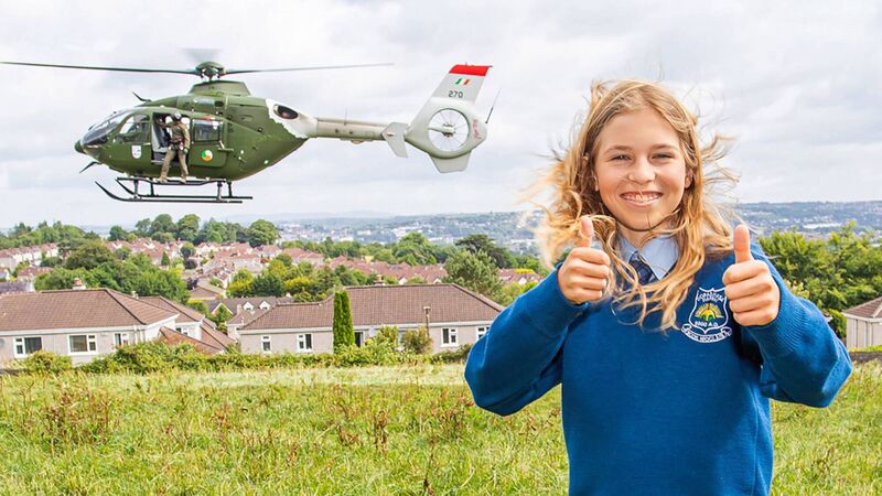 Irish Air Corps helicopter pays a flying visit to Cork school  