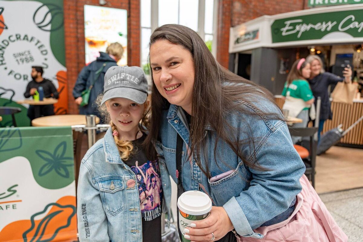 Aurora- Leagh Byrne-Keane and mom Angela who left Kent Station at 10.25am to catch Taylor Swift tonight at the Aviva Stadium in Dublin. Picture by Noel Sweeney
