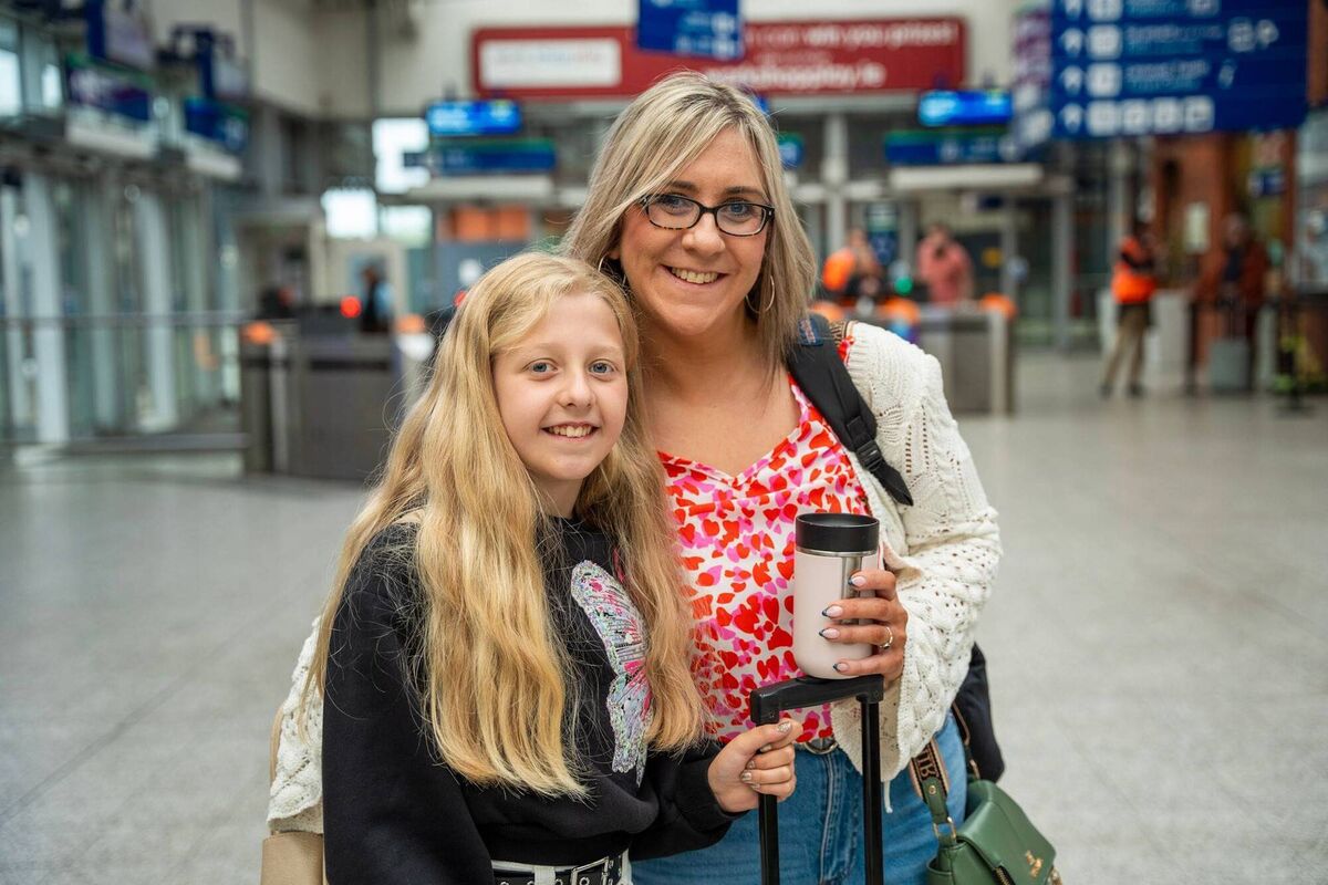 Lucy and Anna Gleeson from Tower who left Kent Station at 8am catch Taylor Swift tonight at the Aviva Stadium in Dublin. Picture by Noel Sweeney