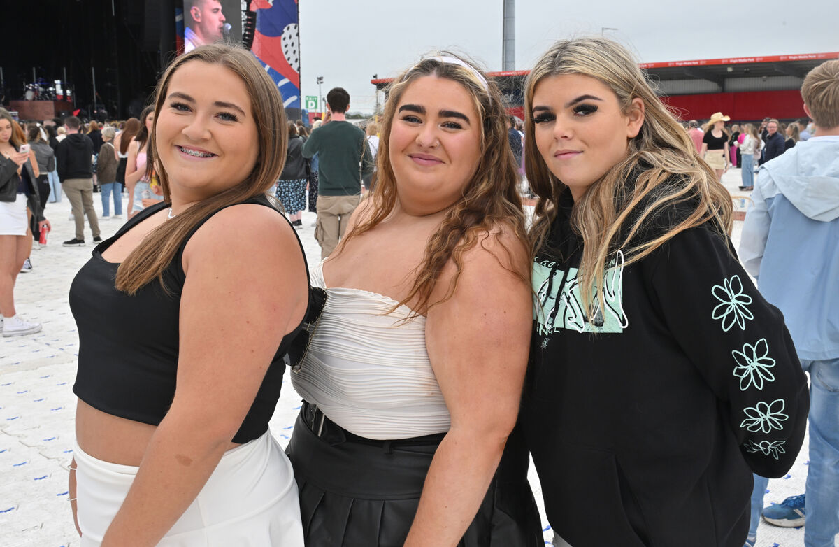 Faye Cotter, Breanna Walsh and Katieanne Murphy at the Cian Ducrot concert at Virgin Media Park, Cork. Picture Dan Linehan Faye Cotter, Breanna Walsh and Katieanne Murphy at the Cian Ducrot concert at Virgin Media Park, Cork. Picture Dan Linehan