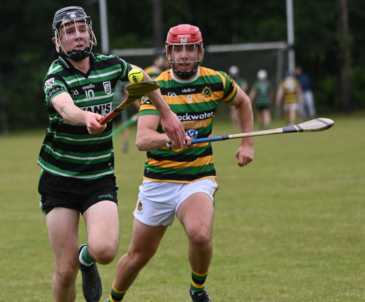 Douglas' Charlie Lucas racing onto the sliotar from Glen Rover's Gearoid Mulcahy. Picture: Eddie O'Hare