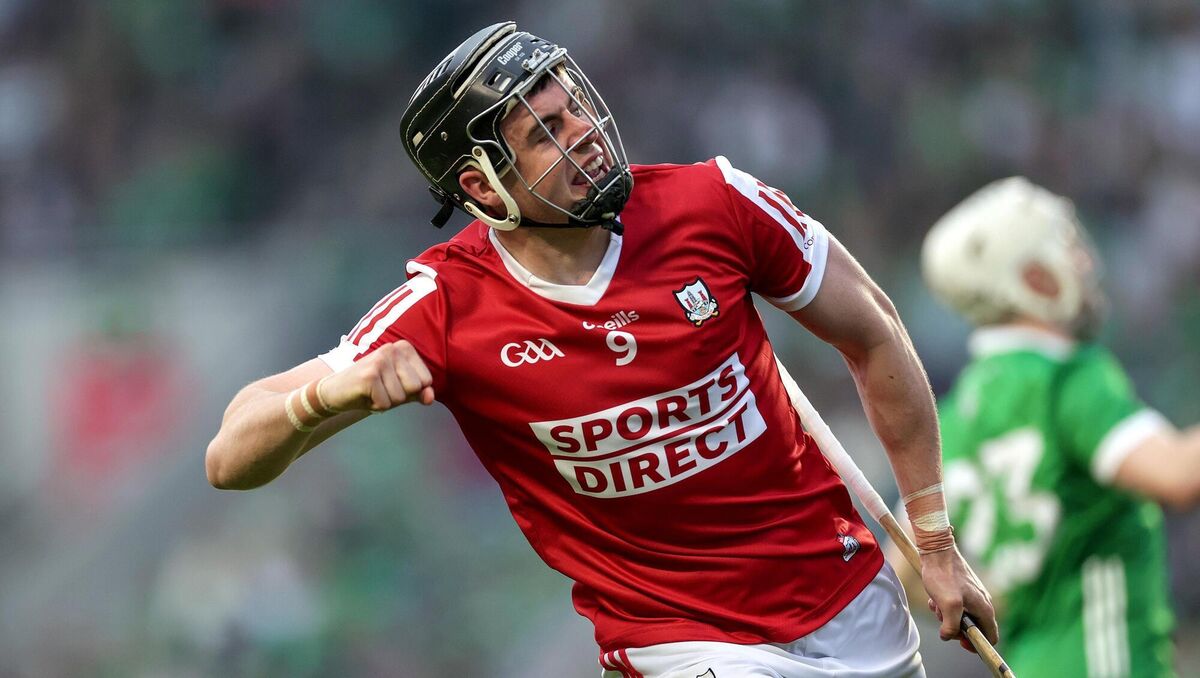 Cork vs Limerick: Cork's Darragh Fitzgibbon celebrates scoring a point