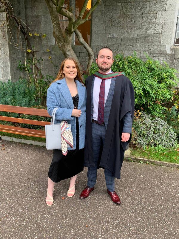 Rachel Lysaght and John Walsh at his graduation. Rachel Lysaght and John Walsh at his graduation.