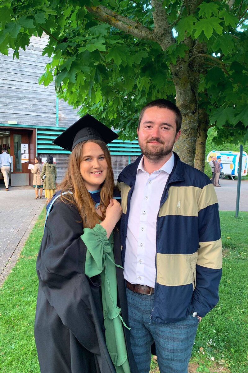 Rachel Lysaght and John Walsh at her graduation.