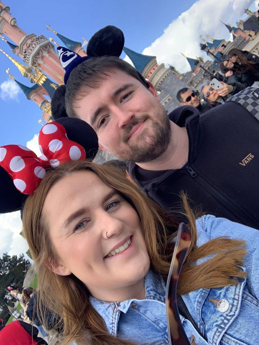 Rachel Lysaght and John Walsh in Disneyland last year.