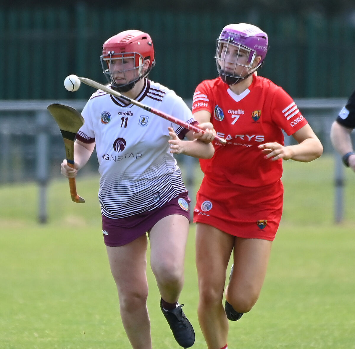 Cork's Meadhbh Ring flicks the sliotar away from Galway's Aoife Kelly during the Glen Dimplex All Ireland intermediate camogie championship at Castle road, Cork. Picture: Eddie O'Hare Cork's Meadhbh Ring flicks the sliotar away from Galway's Aoife Kelly during the Glen Dimplex All Ireland intermediate camogie championship at Castle road, Cork. Picture: Eddie O'Hare