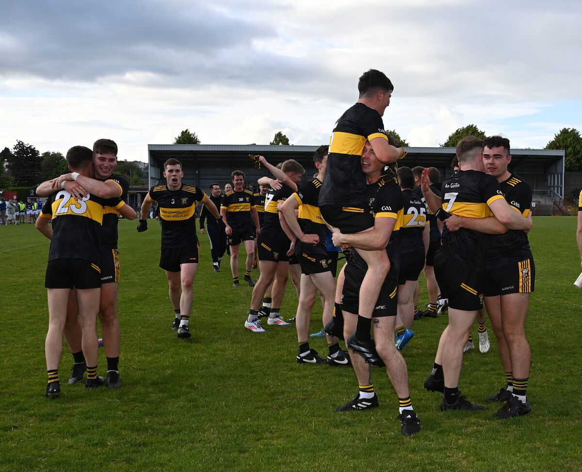 Goleen players celebrate their win over Ballyphehane in the McCarthy Insurance Group J'B'FC final at Pairc Ui Rinn. Picture: Eddie O'Hare