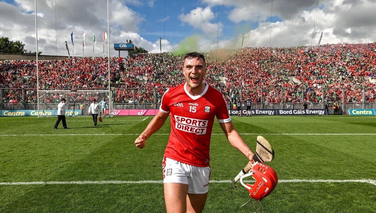 Brian Hayes of Cork celebrates after the GAA Hurling All-Ireland Senior Championship semi-final match between Limerick and Cork at Croke Park in Dublin. Photo by Stephen McCarthy/Sportsfile