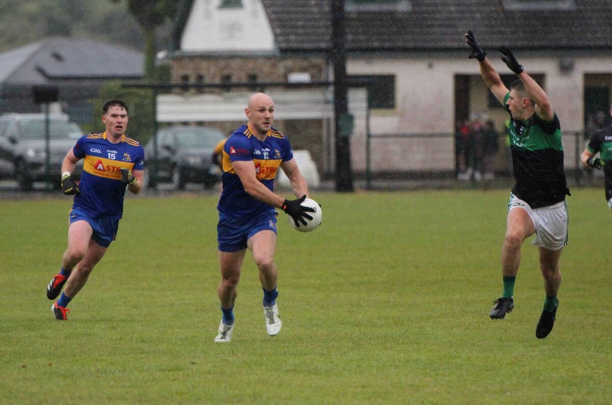 Brian O'Driscoll in action for Carrigaline in the Division 1 football league final against Nemo Rangers. Picture: Bernard Laverty