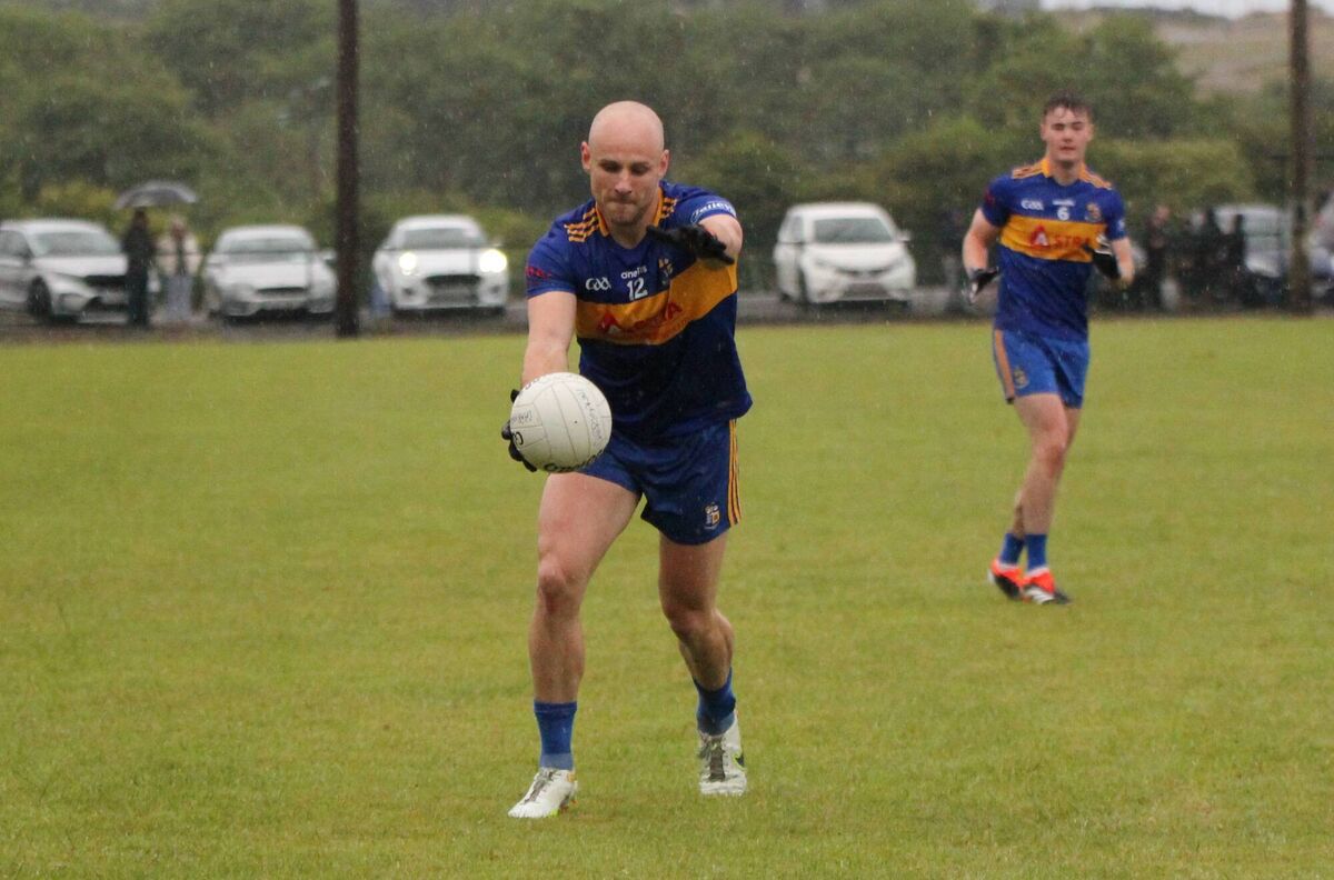 Brian O'Driscoll in action for Carrigaline in the Division 1 football league final against Nemo Rangers. Picture: Bernard Laverty
