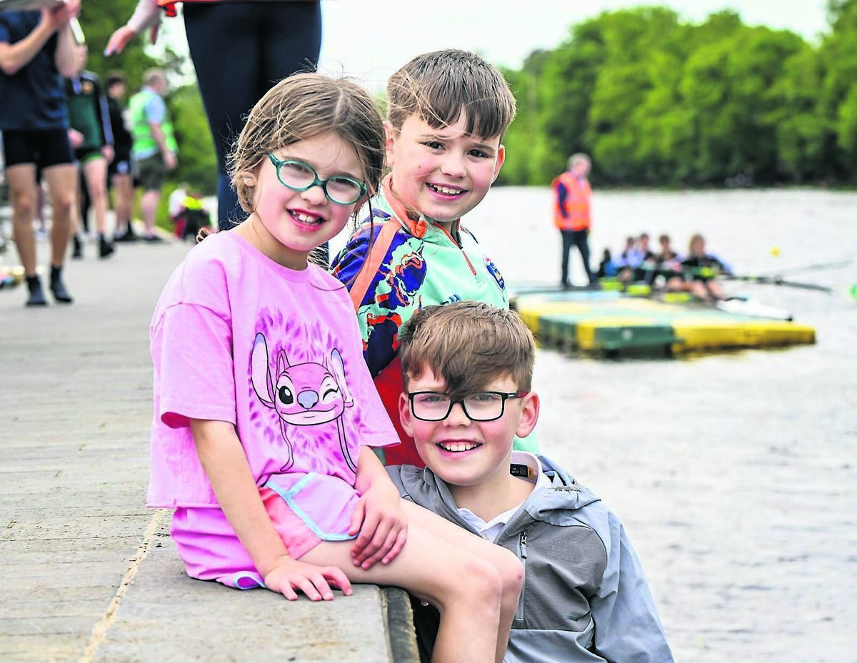 Aoibheann, Finn, and Óisín O’Dwyer, from Ballincollig, at Fermoy Regatta where they watched their father compete.	 Picture: Chani Anderson
                    