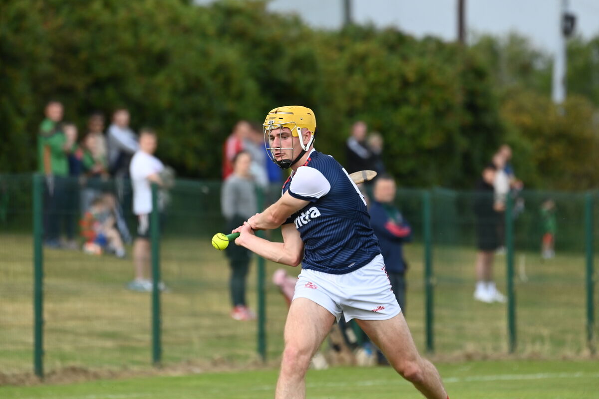 Sean Desmond in action for Watergrasshill vs Tracton in the Red FM Division 5 hurling league final at Mayfield GAA on Saturday. Pic: Larry Cummins 
