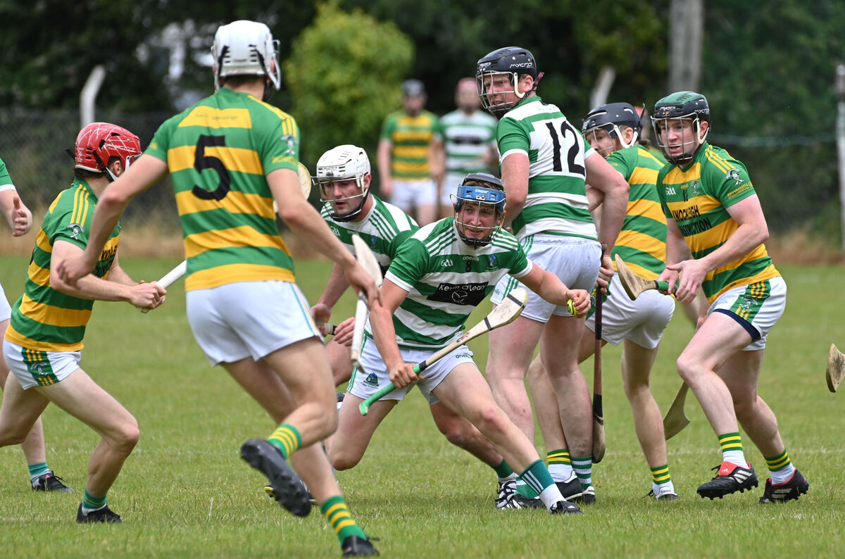  Brian McCarthy, Valley Rovers looking to go pasy Ryan Deasy, Ballymartle in the RedFm Division 3 hurling league final at Ballygarvan, Cork. Picture Dan Linehan