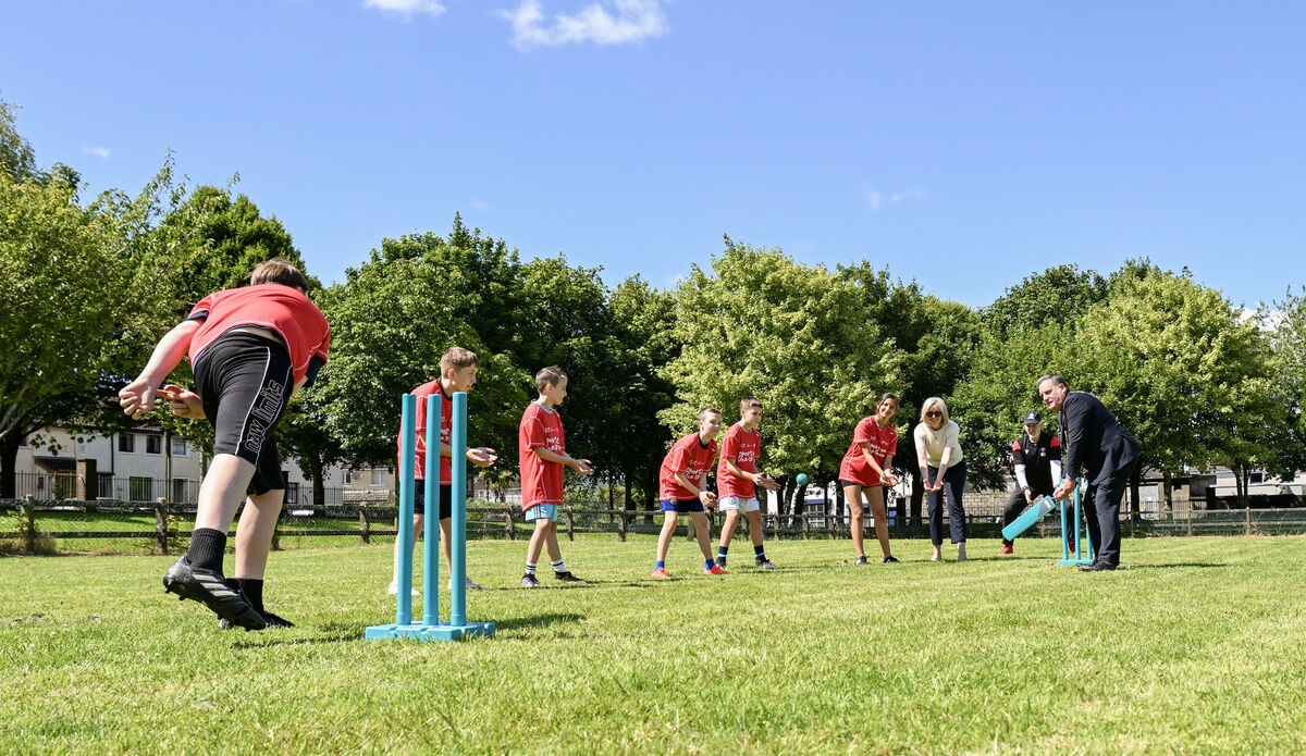 Lord Mayor of Cork, councillor Dan Boyle, trying his hand at cricket which will feature as one of the sports this year. Picture: Brian Lougheed