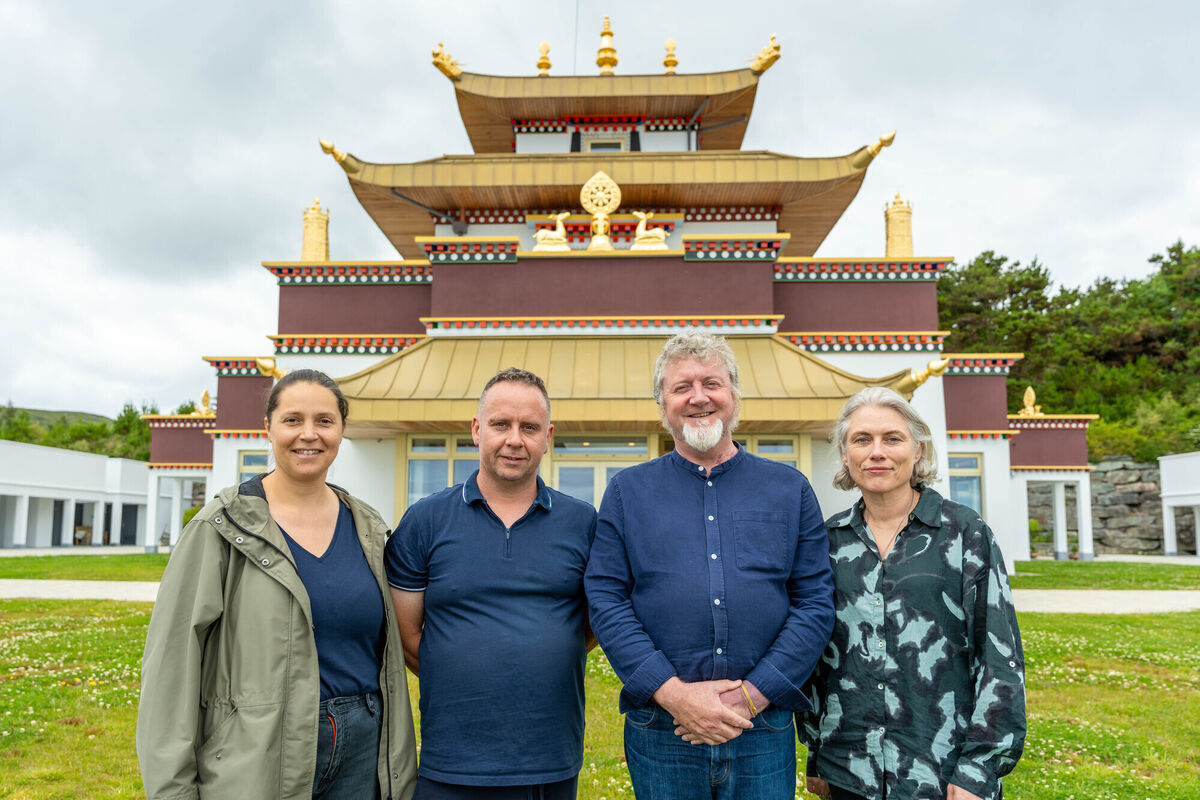 Dzogchen Beara Directors, Kathryn O'Flaherty, Leon Rossiter, Malcolm MacClancy and Anne Sheehan during the opening weekend of the first retreat to be held at the new Temple. Picture; Noel Sweeney Dzogchen Beara Directors, Kathryn O'Flaherty, Leon Rossiter, Malcolm MacClancy and Anne Sheehan during the opening weekend of the first retreat to be held at the new Temple. Picture; Noel Sweeney