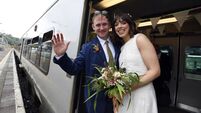 Watch: All aboard the love train as Cork couple catch the train to their own wedding