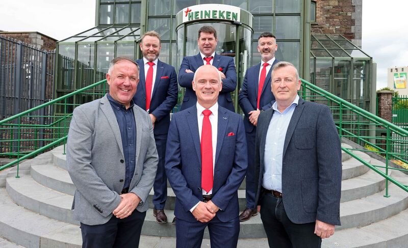  Aidan Cotter and Jonathan Barry of Heineken Irealnd with Seánie McGrath, Fergal Ryan, Mark Landers and Dónal Óg Cusack. Picture: Jim Coughlan