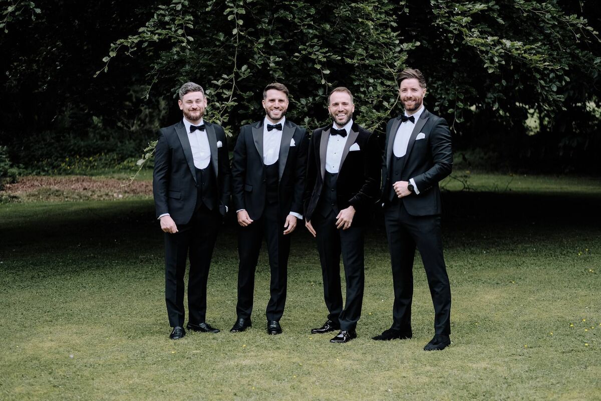 BY HIS SIDE: Best man was Sam’s twin brother Benjamin, and his two best friends Eoin and Danny. BY HIS SIDE: Best man was Sam’s twin brother Benjamin, and his two best friends Eoin and Danny.