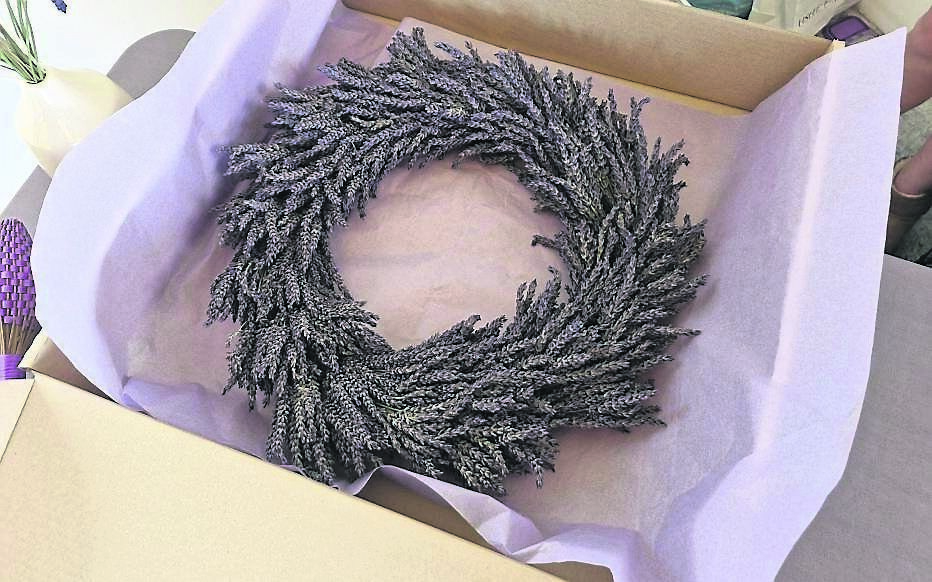 The finished product after the lavender wreath-making workshop. The finished product after the lavender wreath-making workshop.