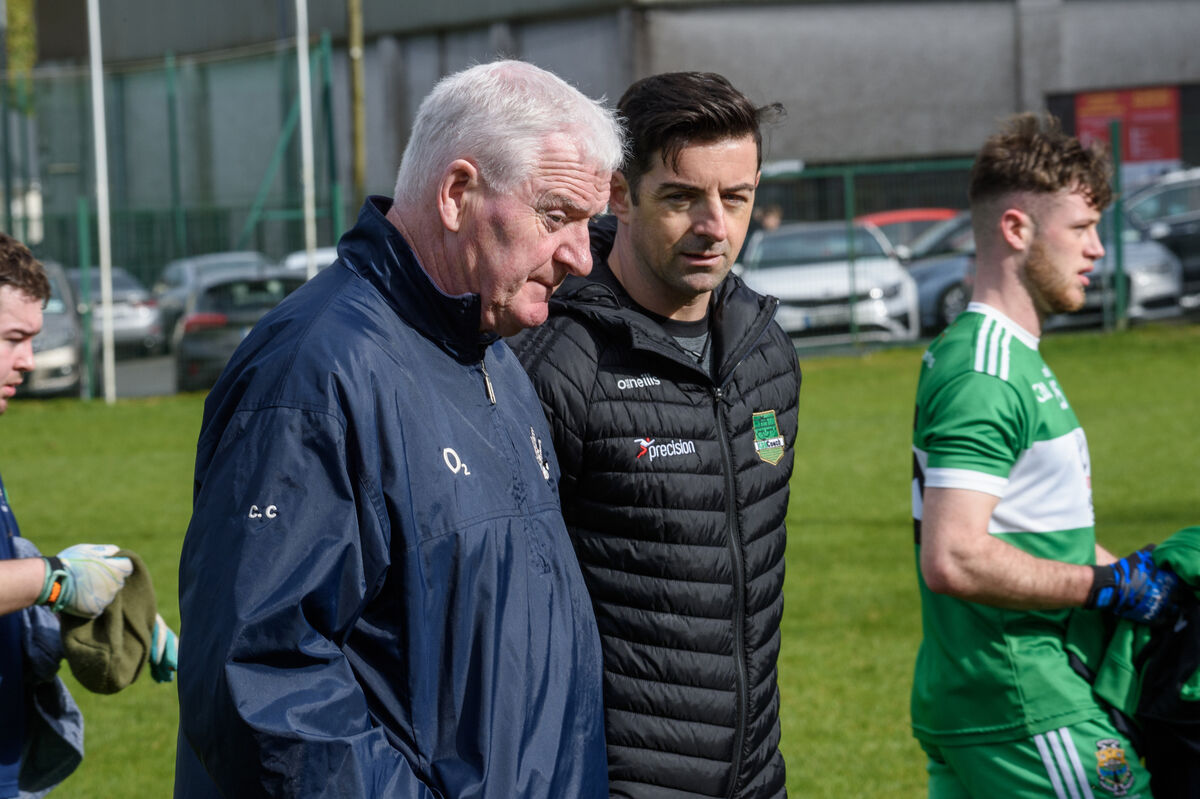 Macroom selector Colman Corrigan and manager Aidan O'Mahony. Picture: Dan Linehan