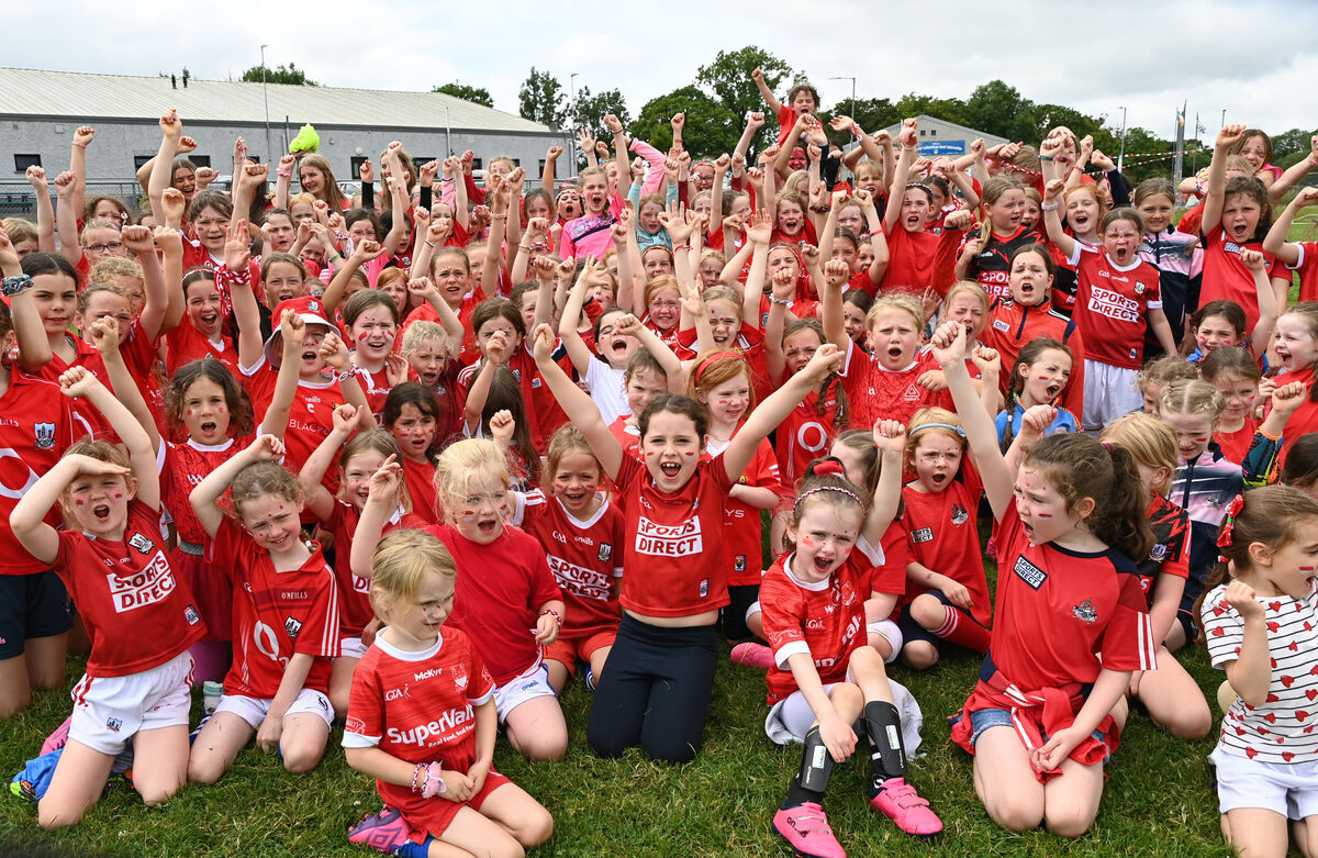 Youngsters from Inniscarra GAA club, home of Cork captain Sean O'Donoghue with a big send off for the Cork team in this Sunday's All-Ireland senior hurling against Clare. Picture: Eddie O'Hare