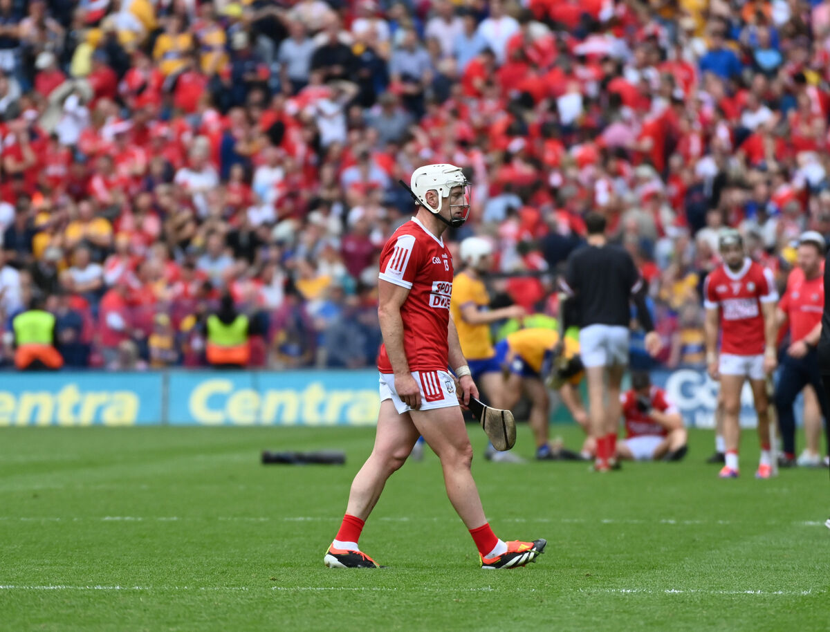 Cork's Patrick Horgan walking off the pitch after the defeat to Clare. Picture: Eddie O'Hare