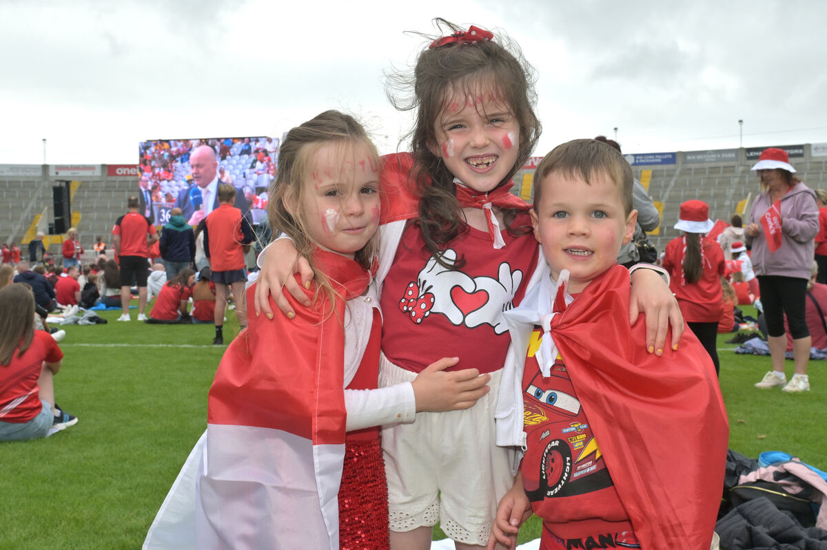  Cousins, Ciara, Grace and Rían at the All-Ireland final fanzone at Páirc Uí Chaoimh. Picture Dan Linehan